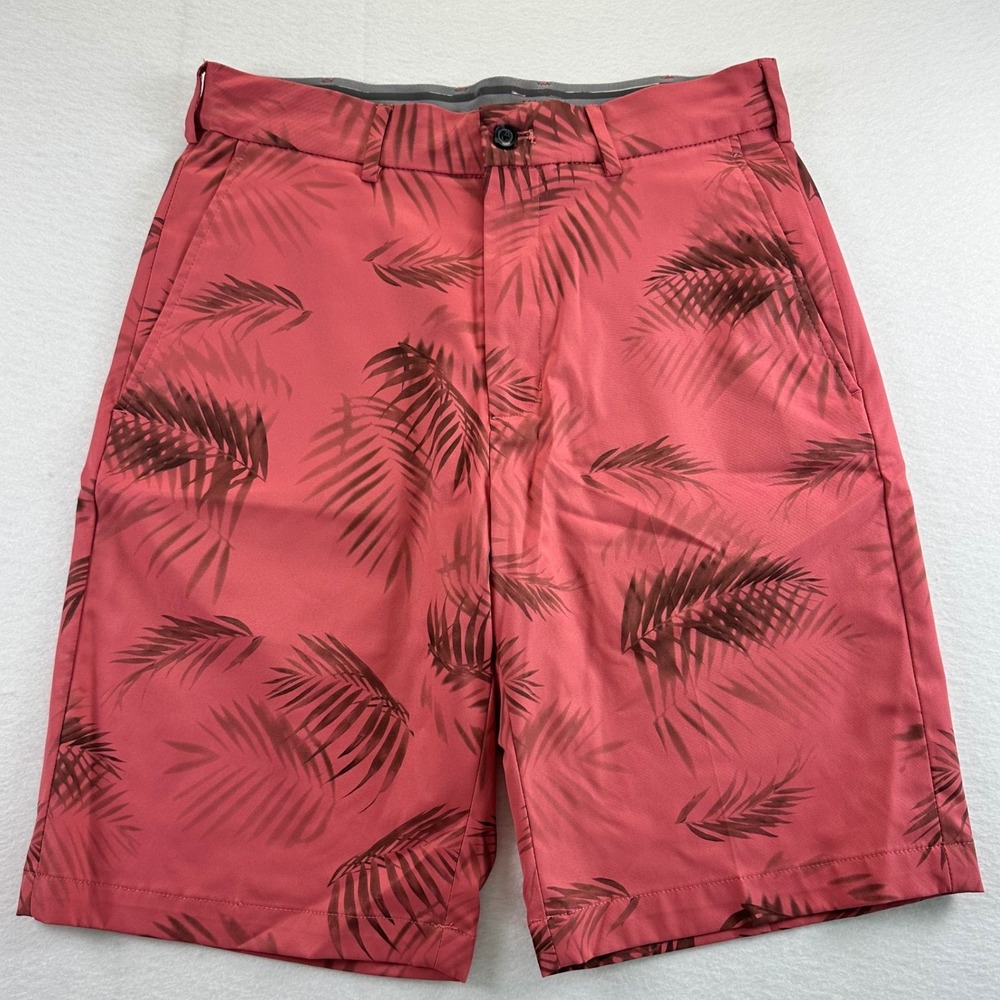 Walter Hagen Mens Coral Pink Palm Leaf Print Golf Shorts Size‎ 30 MGA34156